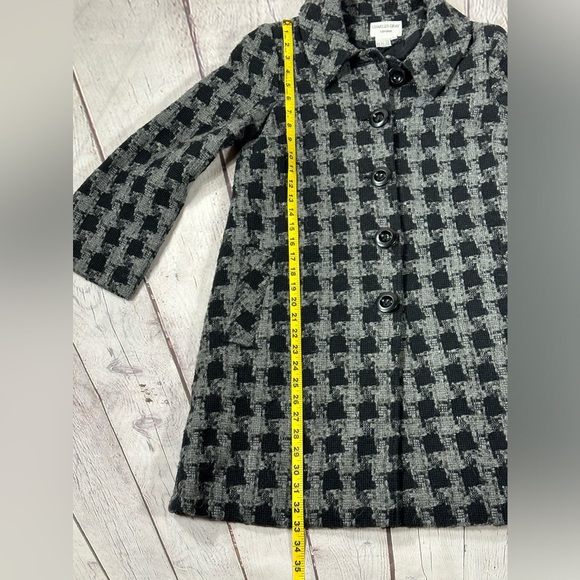 Charles Gray London Wool Blend Houndstooth Peacoat, Black And Grey, Size Small - Picture 6 of 8